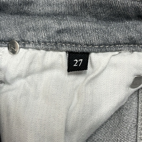 NWOT 7 For All Mankind The High Waist Ankle Skinny Denim Jeans Gray Raw Hem 27 - Picture 13 of 16